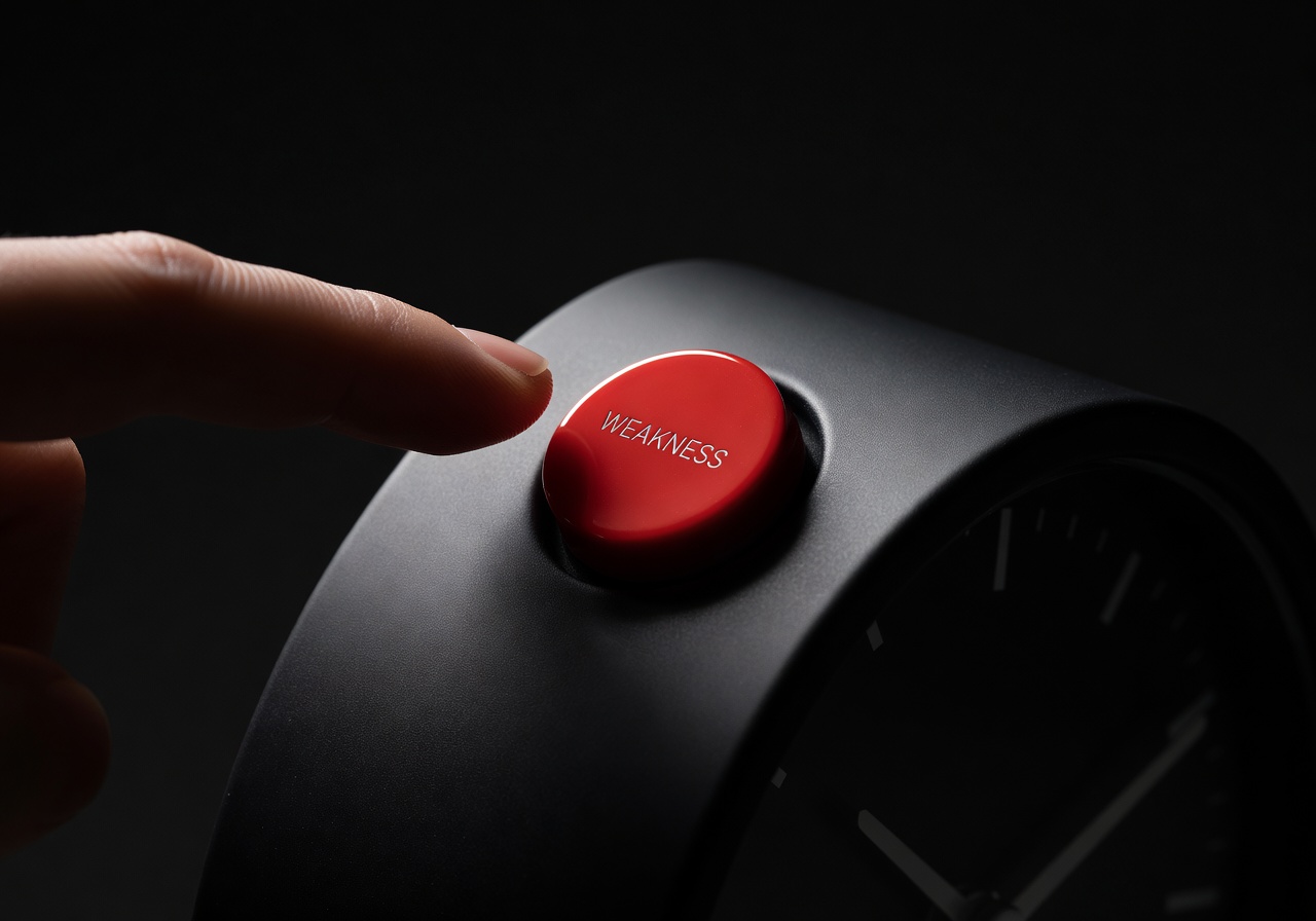 Commitment Crusher Alarm Clock - snooze button detail