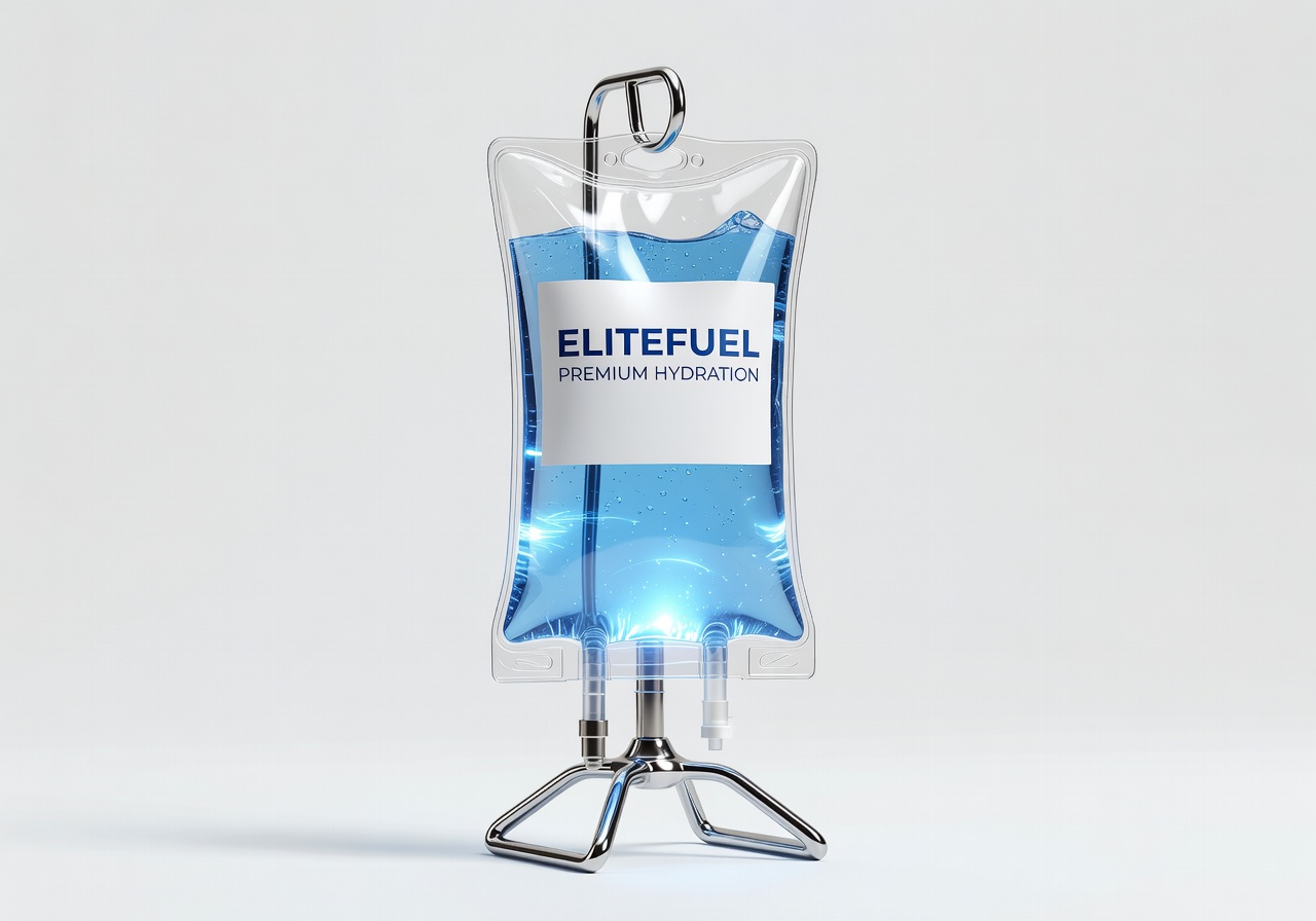 EliteFuel IV Drip Kit - IV bag closeup