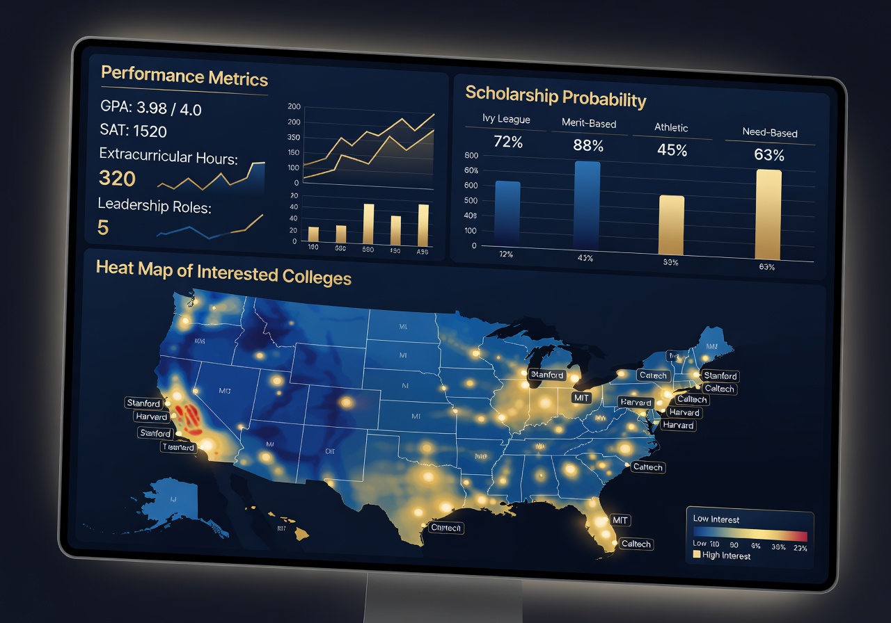 Scholarship Tracker Display - analytics closeup